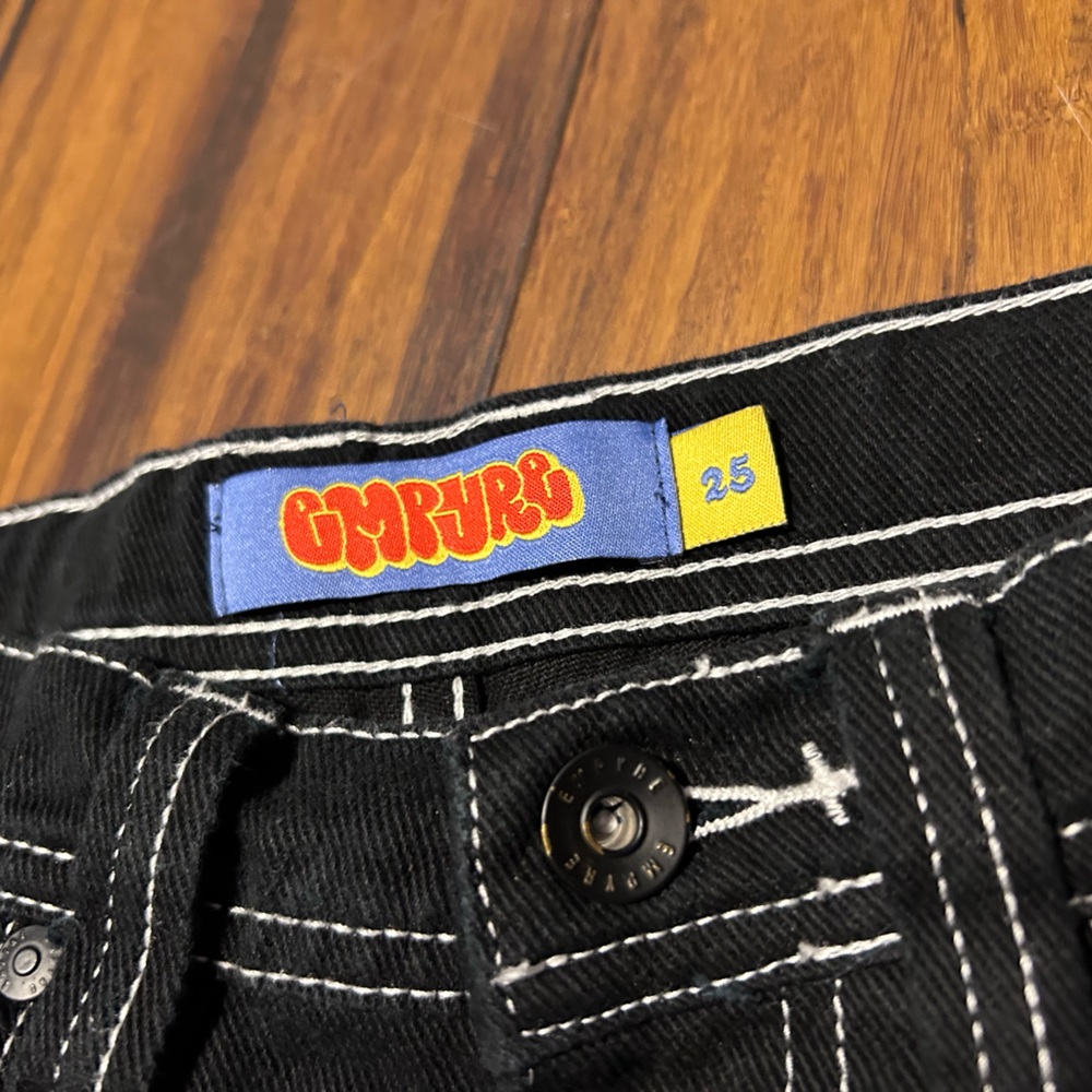 Boys/Girls Empyre Black Denim Jeans with Contrast Stitching